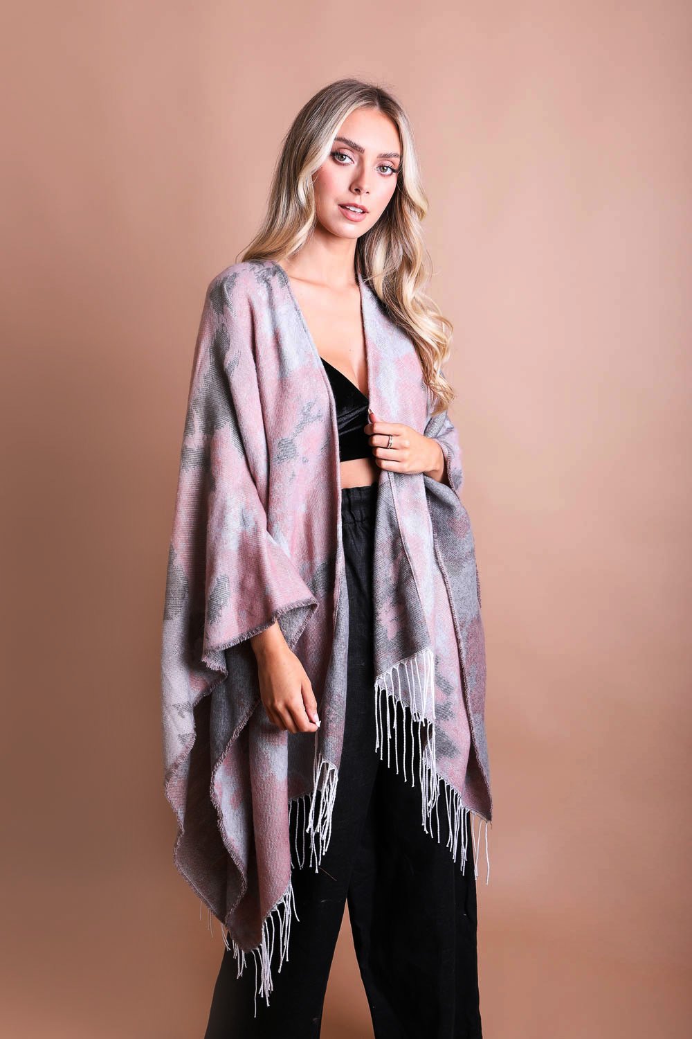 Marble Mirage Ruana Wrap Ponchos Leto Collection   