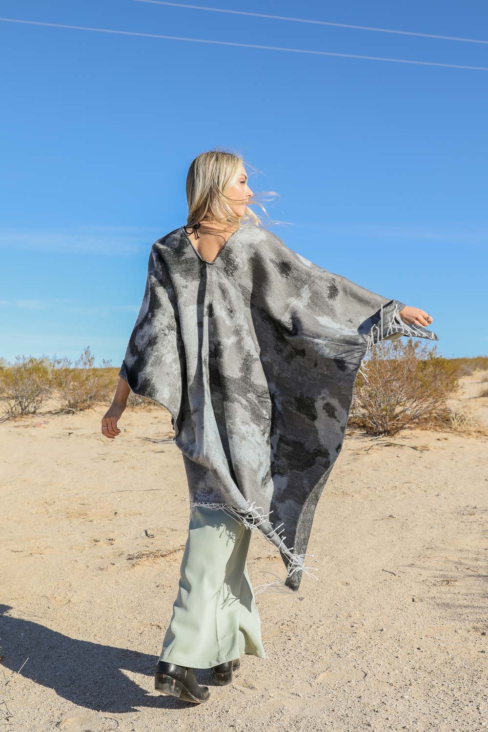 Marble Mirage Ruana Wrap Ponchos Leto Collection   