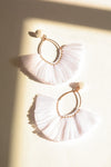 Marquise Hoop & Fan Earrings Earrings Leto Collection White  