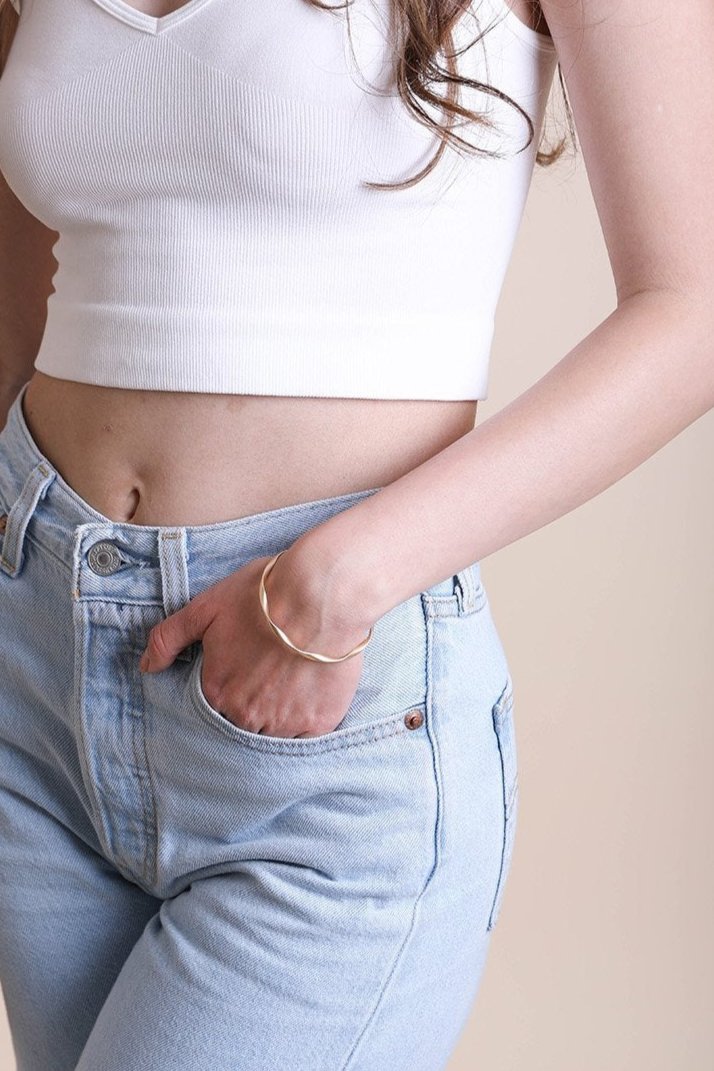 Matte Gold Twist Bangle Cuff - NeoKira Unlimited