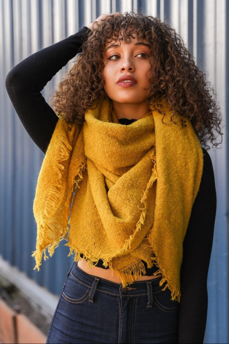 Mohair Square Blanket Scarf - NeoKira Unlimited