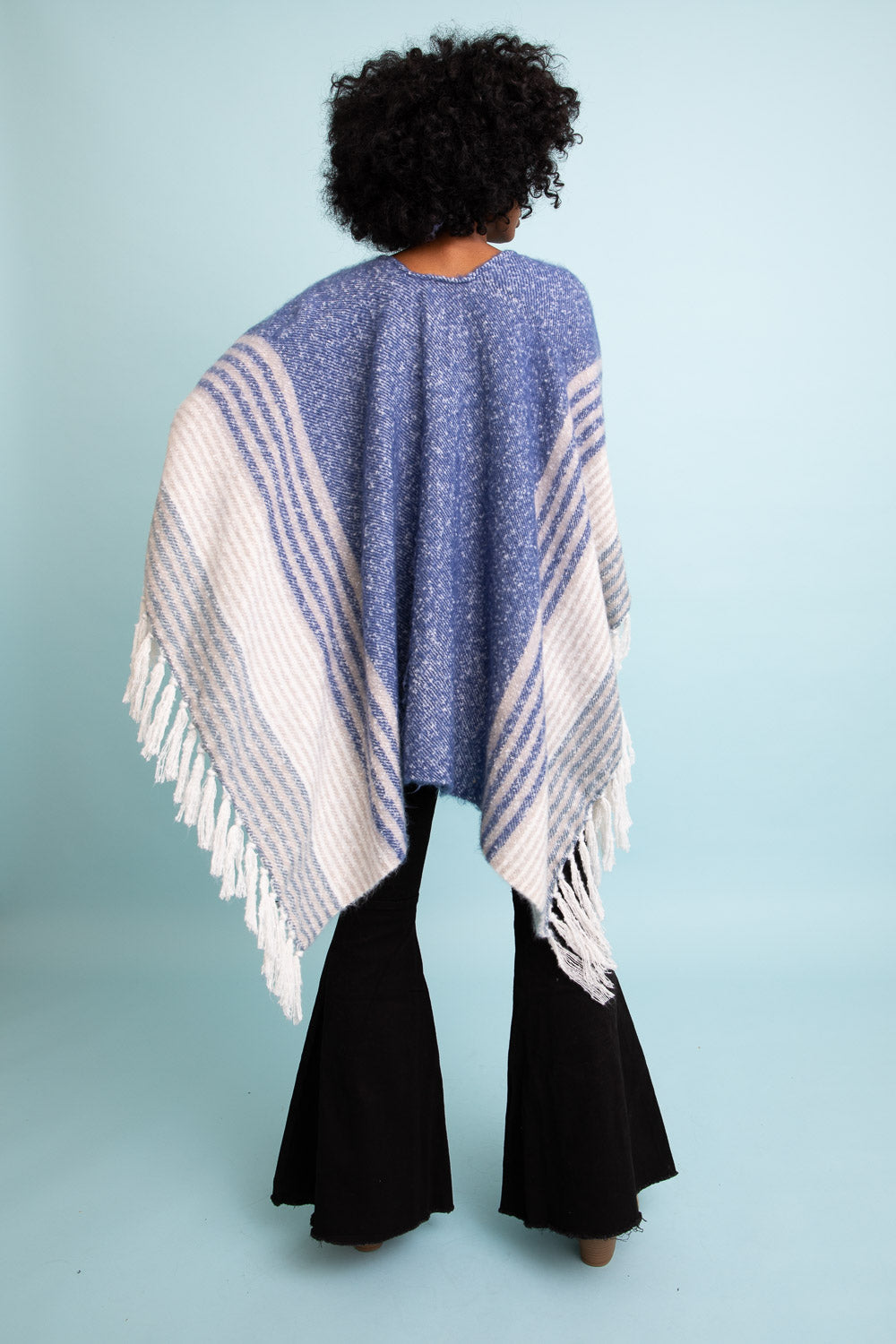 Mohair Striped Ruana Ponchos Leto Collection   