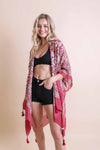 Moroccan Inspired Tapestry Kimono Kimono Leto Collection One Size Red 