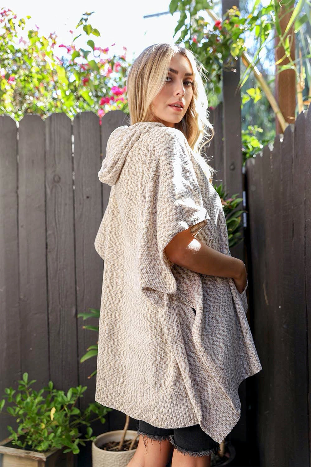 Mosaic Modernized Hooded Poncho Ponchos Leto Collection   