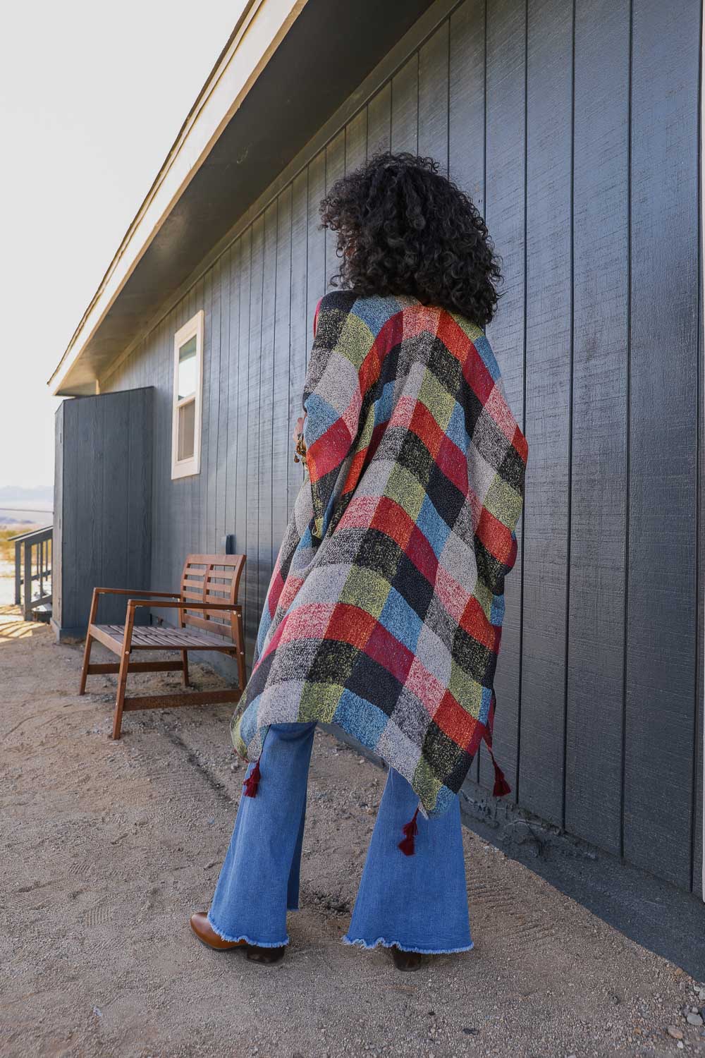 Multi-Color Buffalo Checkered Kimono Kimono Leto Collection   