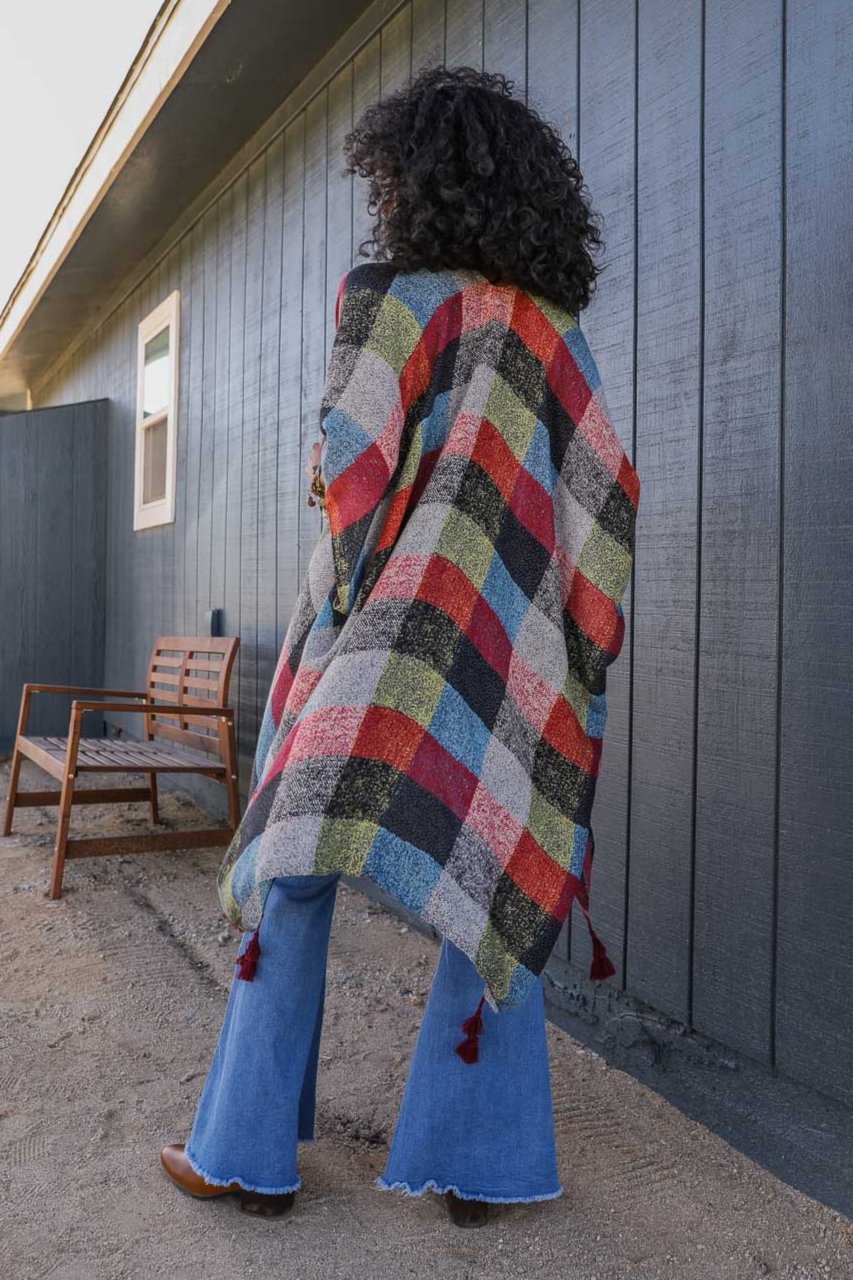 Multi-color Buffalo Checkered Kimono - NeoKira Unlimited