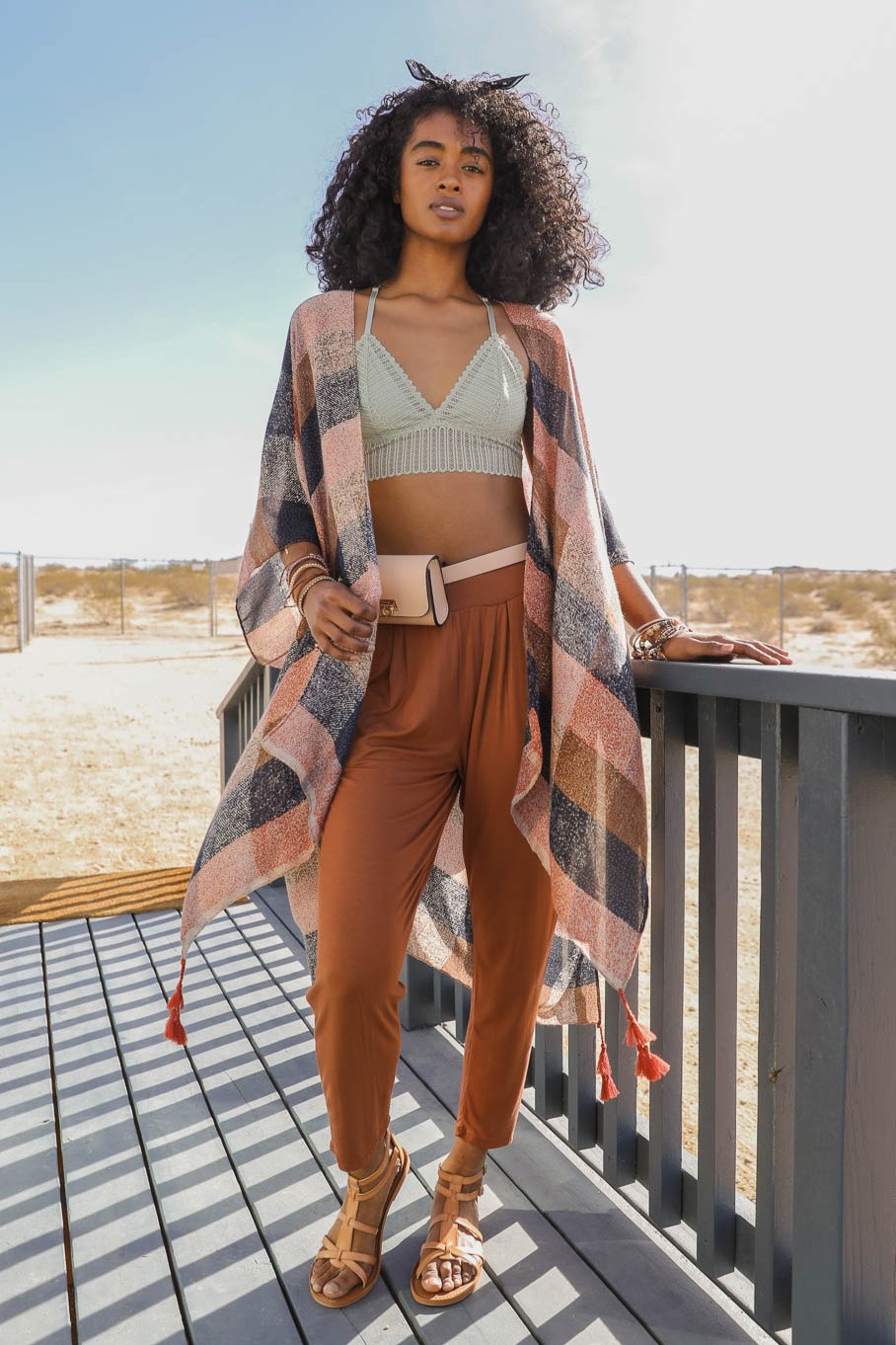 Multi-color Buffalo Checkered Kimono - NeoKira Unlimited