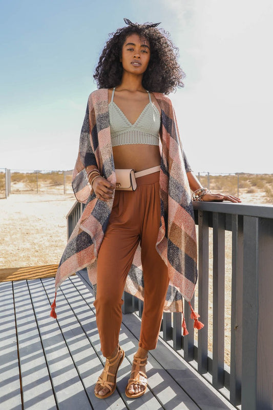 Multi-color Buffalo Checkered Kimono - NeoKira Unlimited