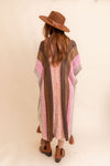 Multi-Color Striped Tassel Poncho Ponchos Leto Collection   