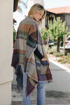 Multicolor Plaid Pocket Ruana Ponchos Leto Collection   