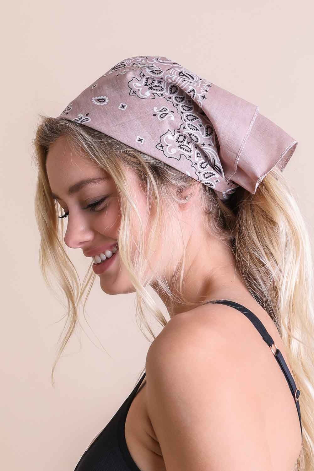 Muted Color Bandana Bandanas Leto Collection Dusty Rose  