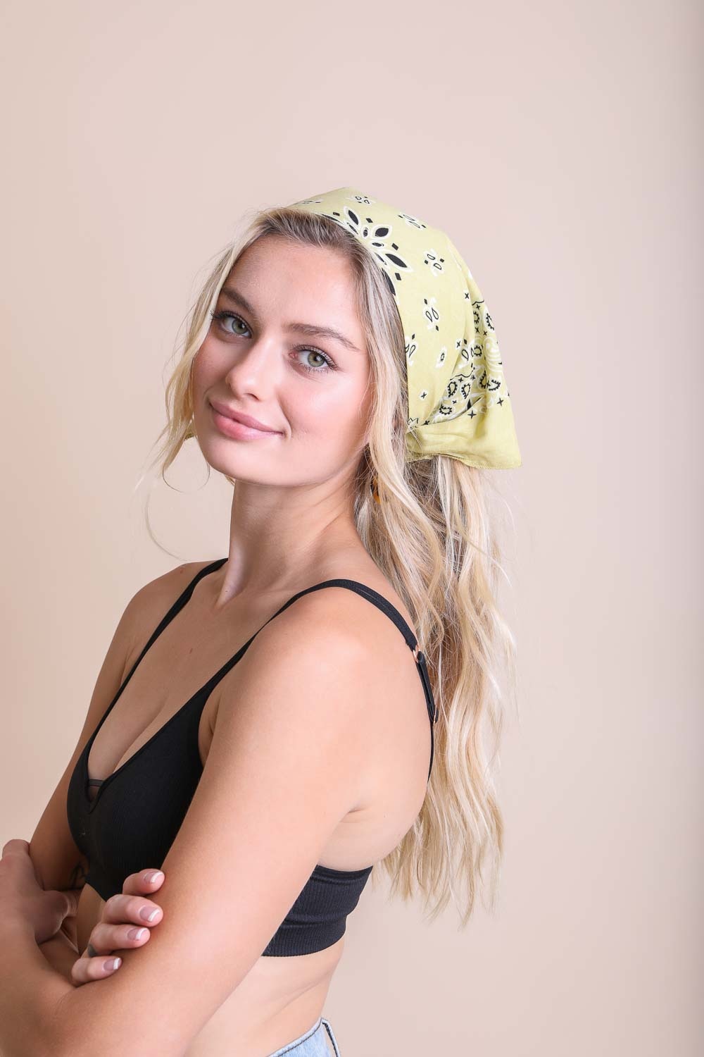 Muted Color Bandana Bandanas Leto Collection Lemon  