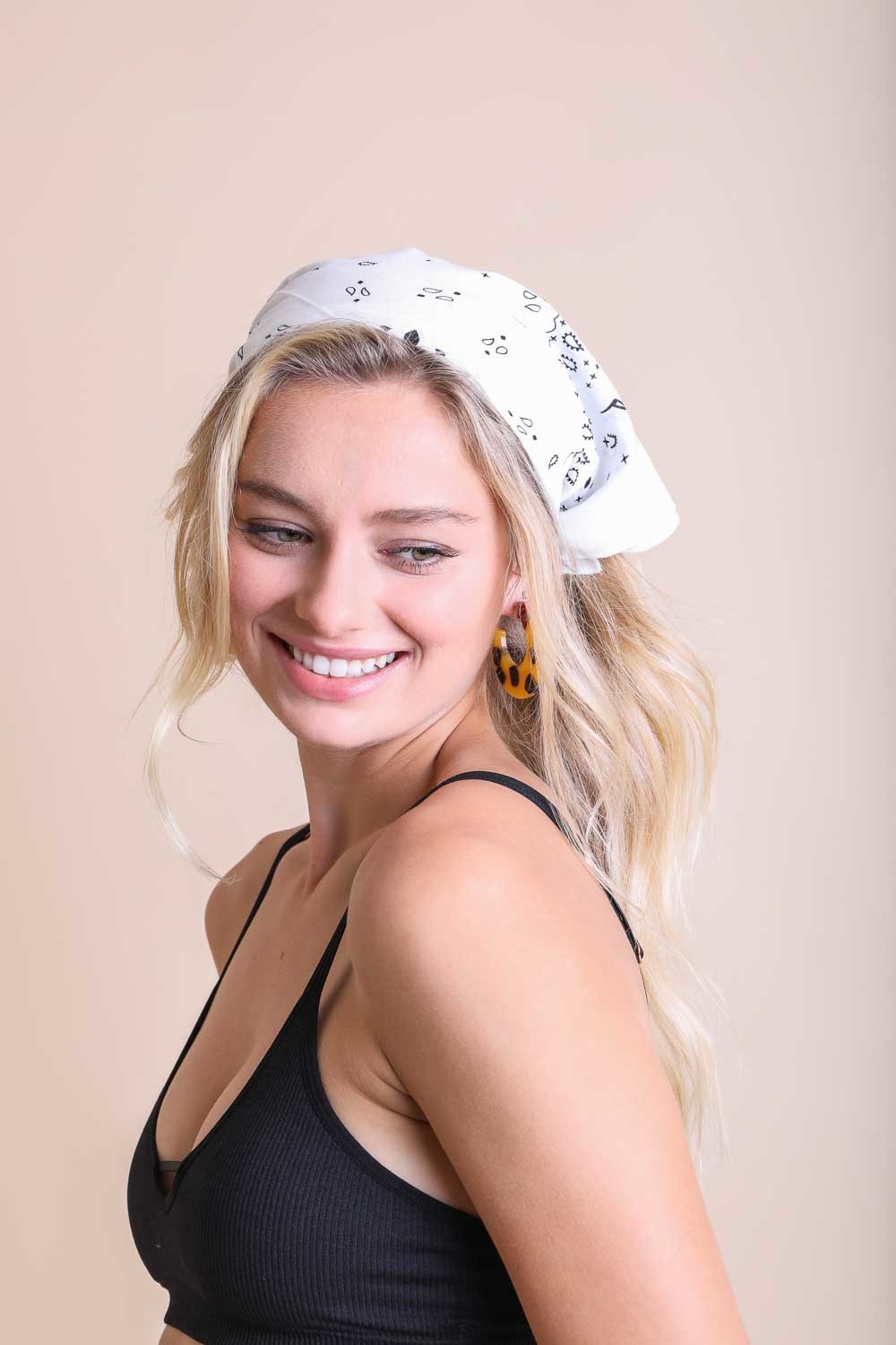 Muted Color Bandana Bandanas Leto Collection White  