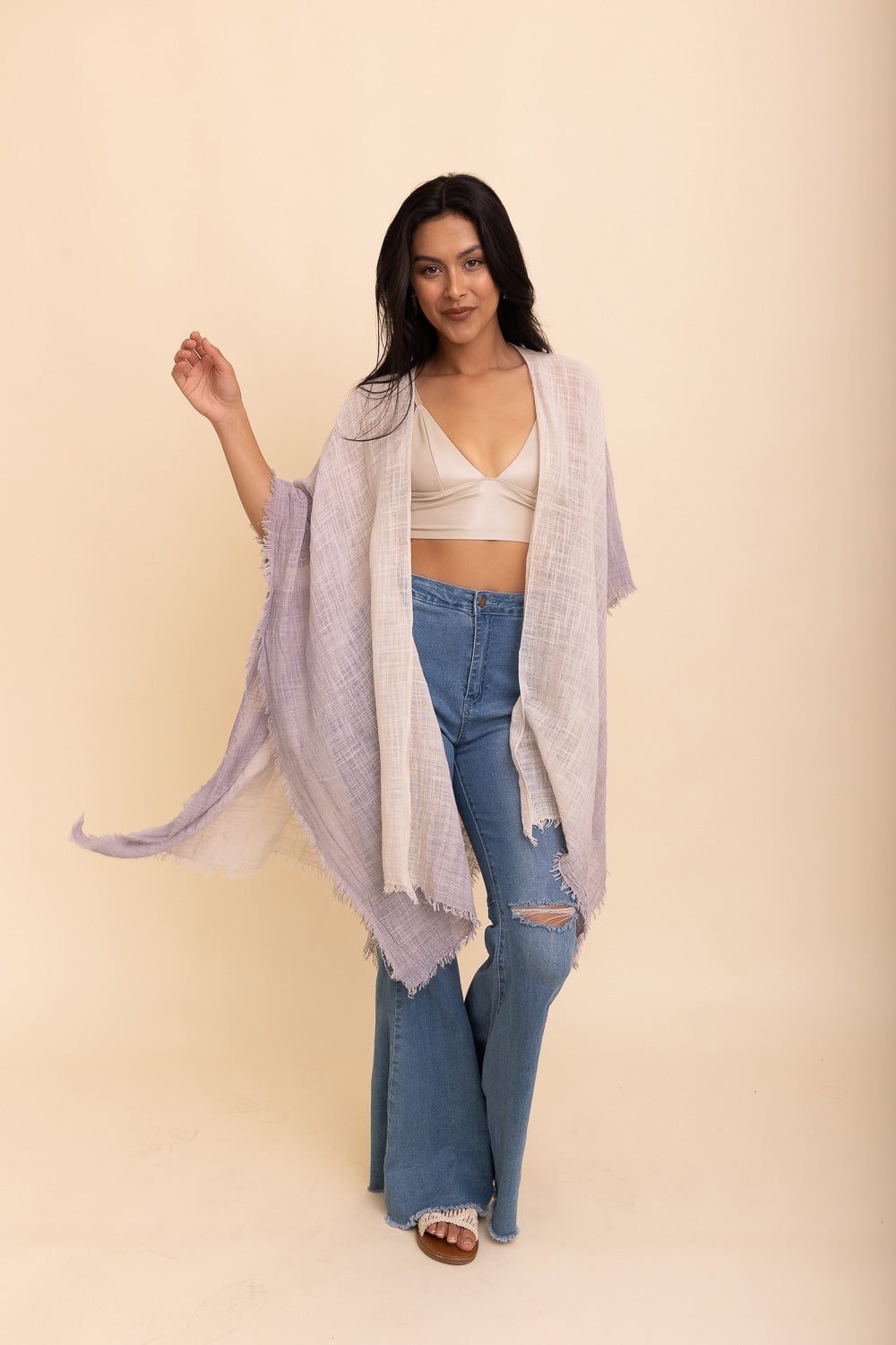 Mystic Hues Cotton Kimono Kimono Leto Collection One Size Stone 