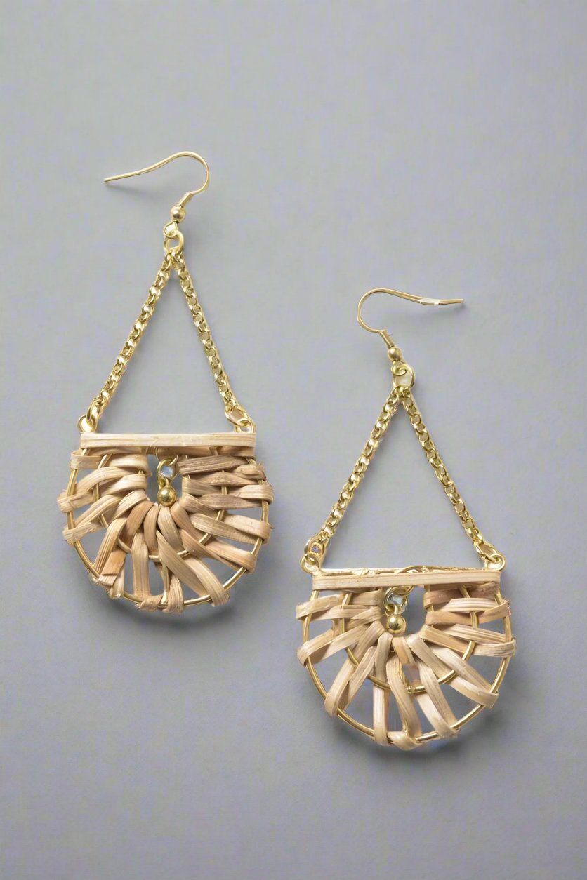 Natural Drop Woven Earrings