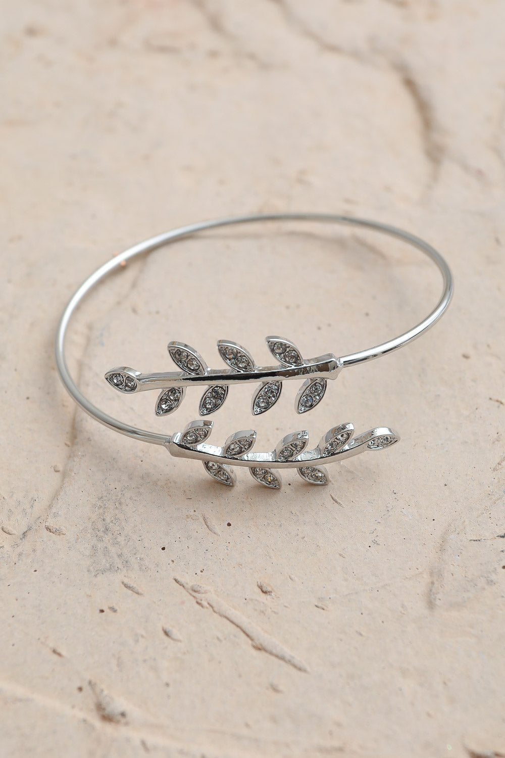 Olive Branch Minimal Bracelet Bracelets Leto Collection Silver  