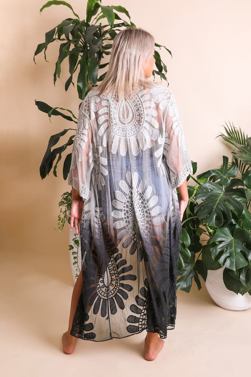 Ombre Bohemian Lace Kimono - NeoKira Unlimited
