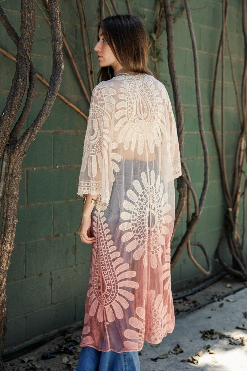 Ombre Bohemian Lace Kimono - NeoKira Unlimited
