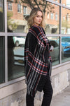 Open Sleeve Classic Plaid Ruana Ponchos