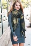 Oversized Flannel Tassel Scarf Scarves Leto Collection   