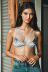 Crushed Velvet Bralette Bralette Leto Collection XS/S Gray 