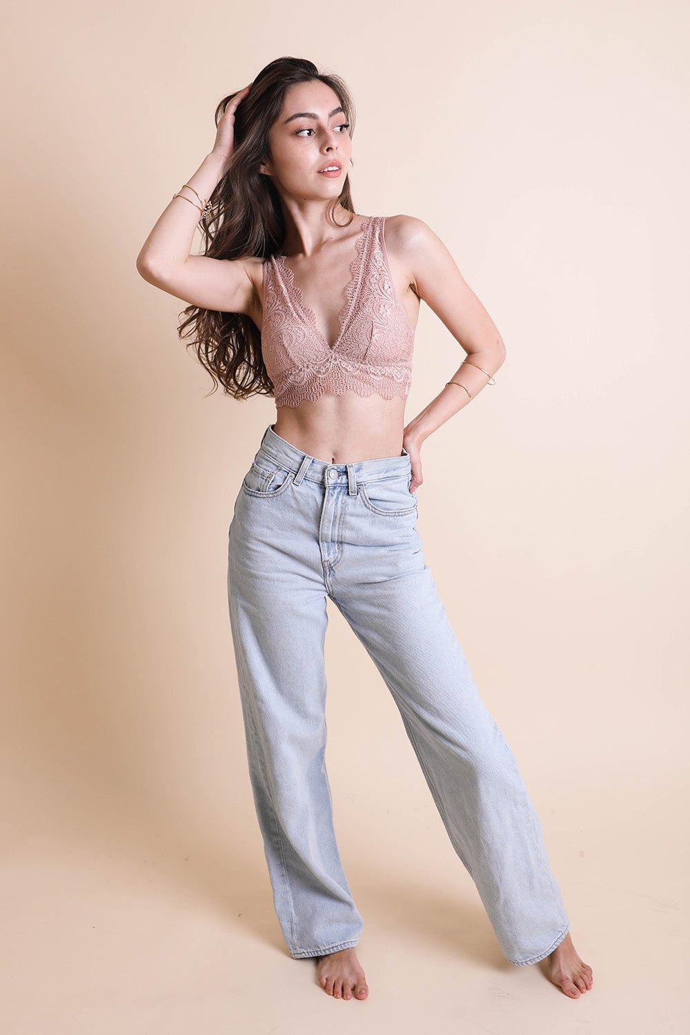 Padded Plunge Alencon Lace Bralette - NeoKira Unlimited