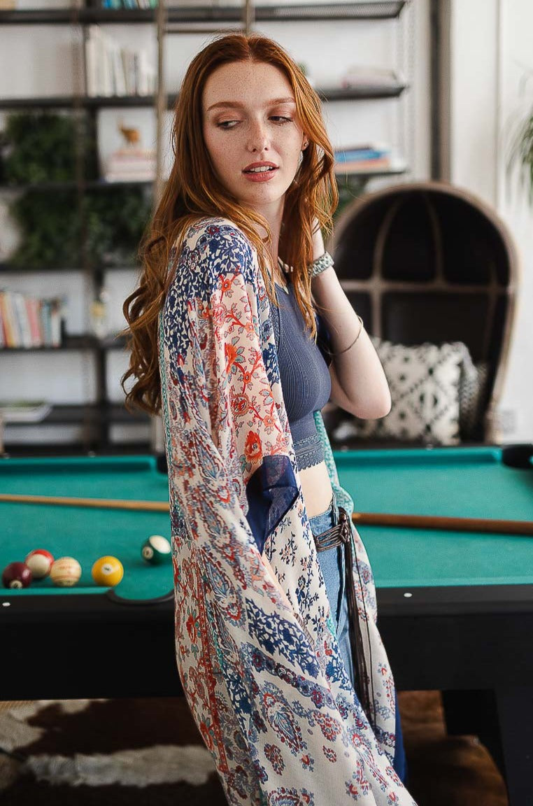 Paisley Floral Patchwork Kimono - NeoKira Unlimited