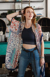 Paisley Floral Patchwork Kimono Kimono Leto Collection Navy  