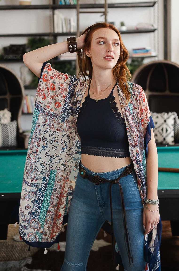 Paisley Floral Patchwork Kimono - NeoKira Unlimited