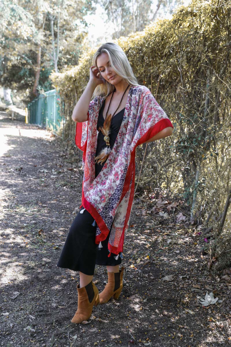 Paisley Floral Patchwork Kimono - NeoKira Unlimited