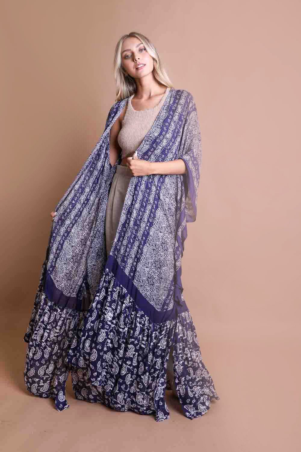 Paisley Free Flow Kimono - NeoKira Unlimited