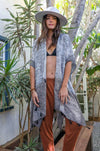 Emerald Coast Tassel Kimono Kimono Leto Collection One Size Gray 