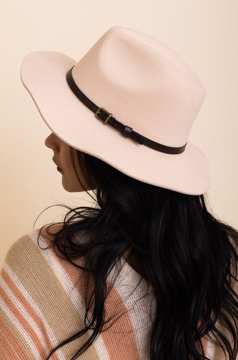 Pinched Front Western Style Hat Hats Leto Collection Nude  