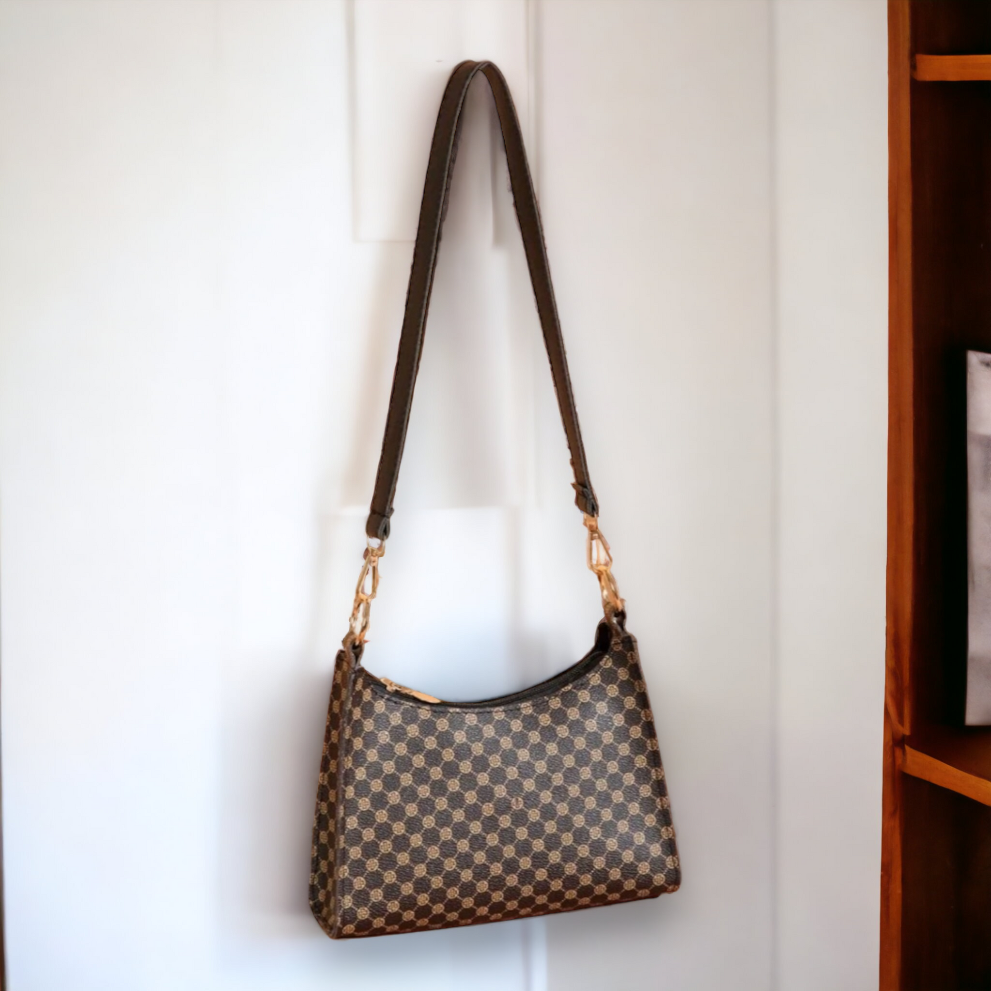 Geometric Pattern Baguette Bag