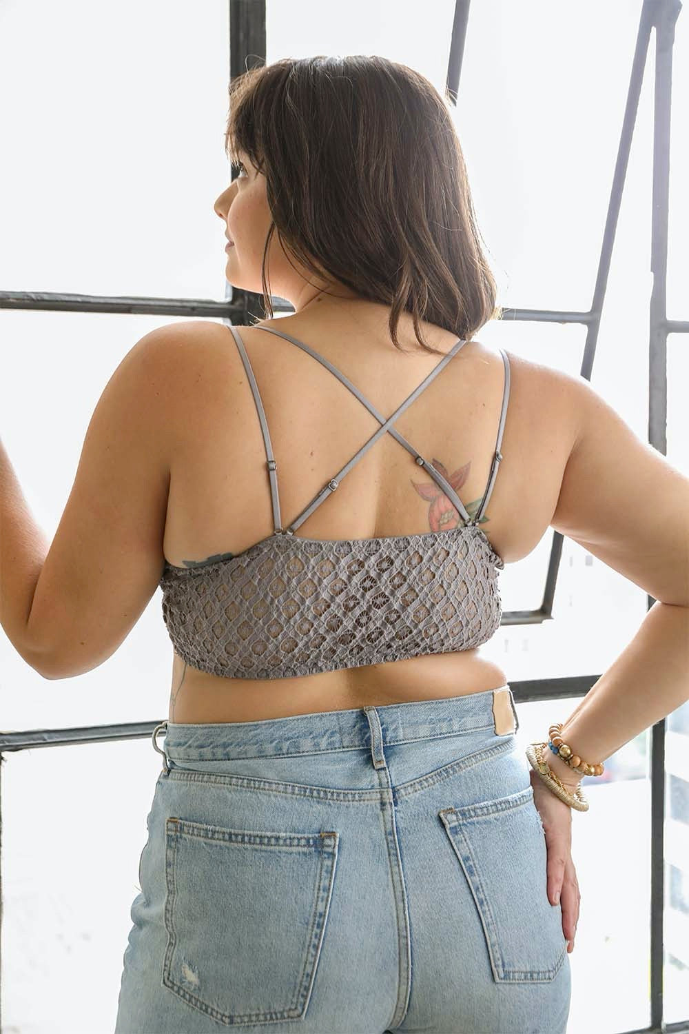 Plus Crochet Lace Longline Bralette - NeoKira Unlimited