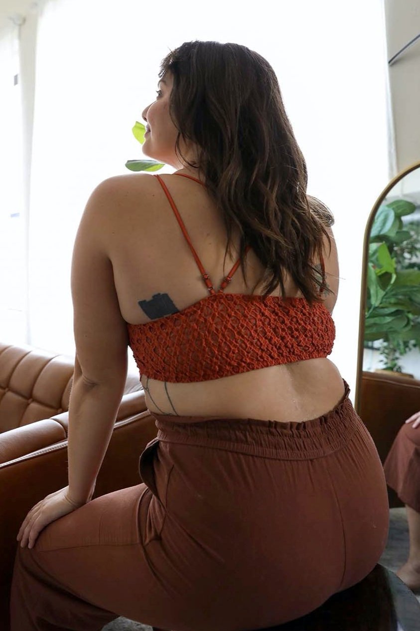 Plus Crochet Lace Longline Bralette - NeoKira Unlimited