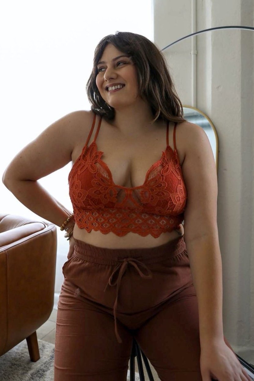 Plus Crochet Lace Longline Bralette - NeoKira Unlimited