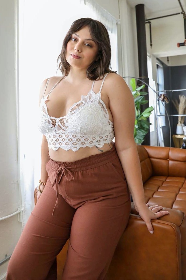 Plus Crochet Lace Longline Bralette - NeoKira Unlimited