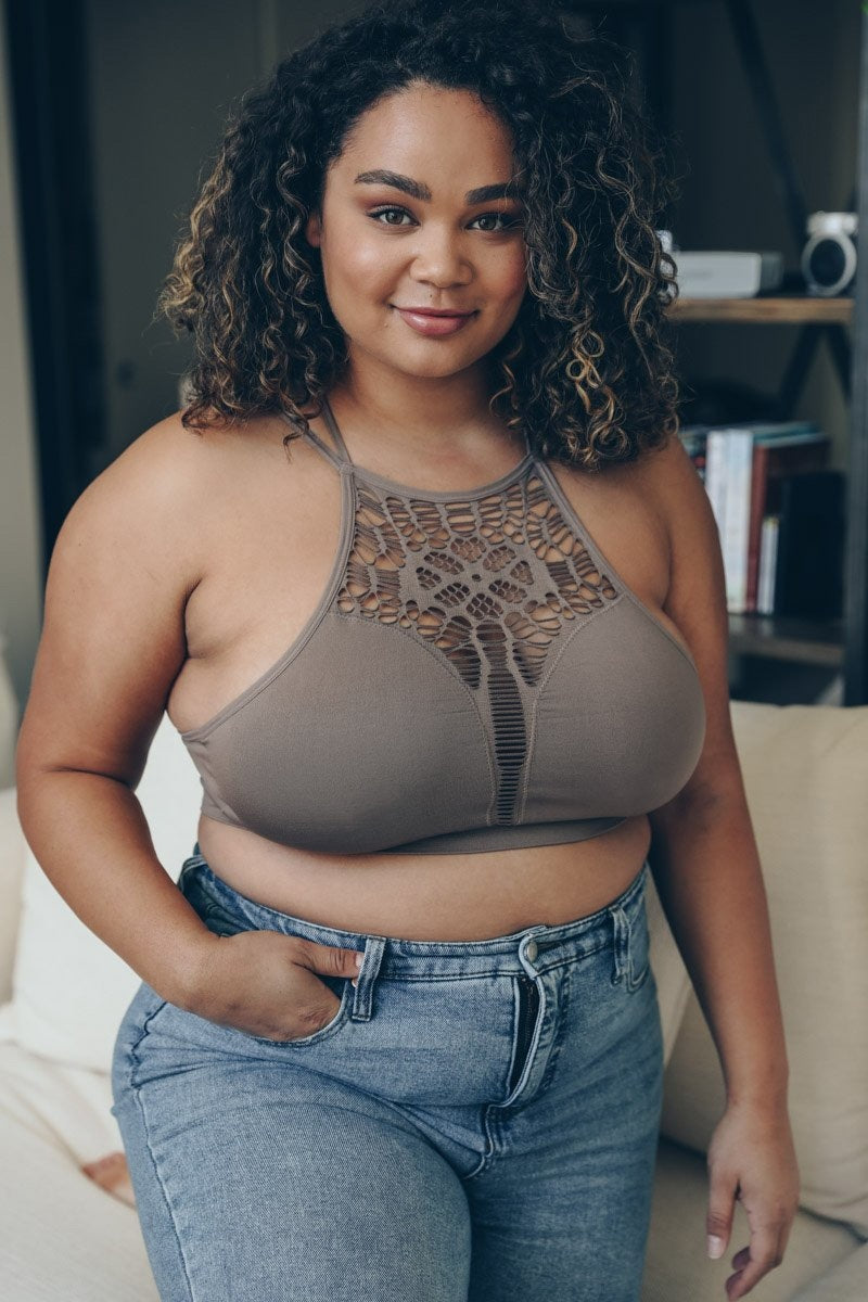 Plus Cutout Seamless Bralette - NeoKira Unlimited