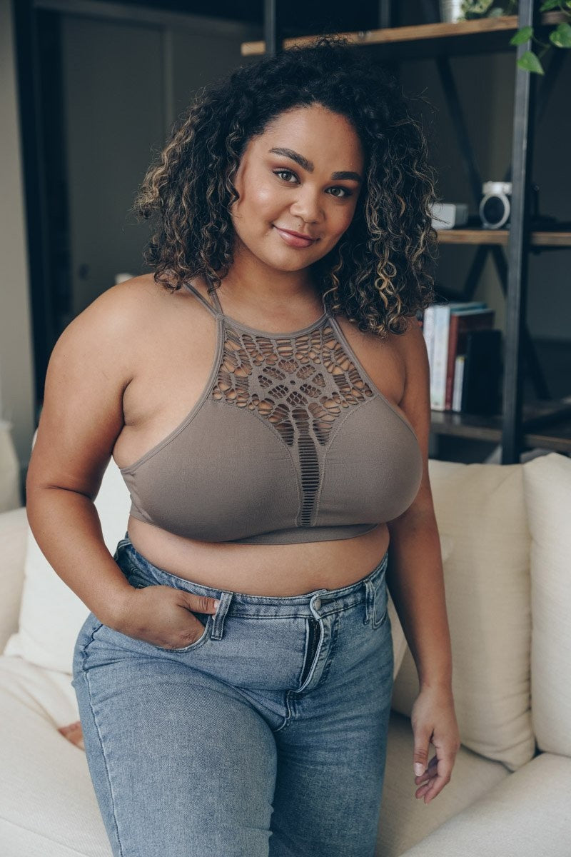 Plus Cutout Seamless Bralette - NeoKira Unlimited
