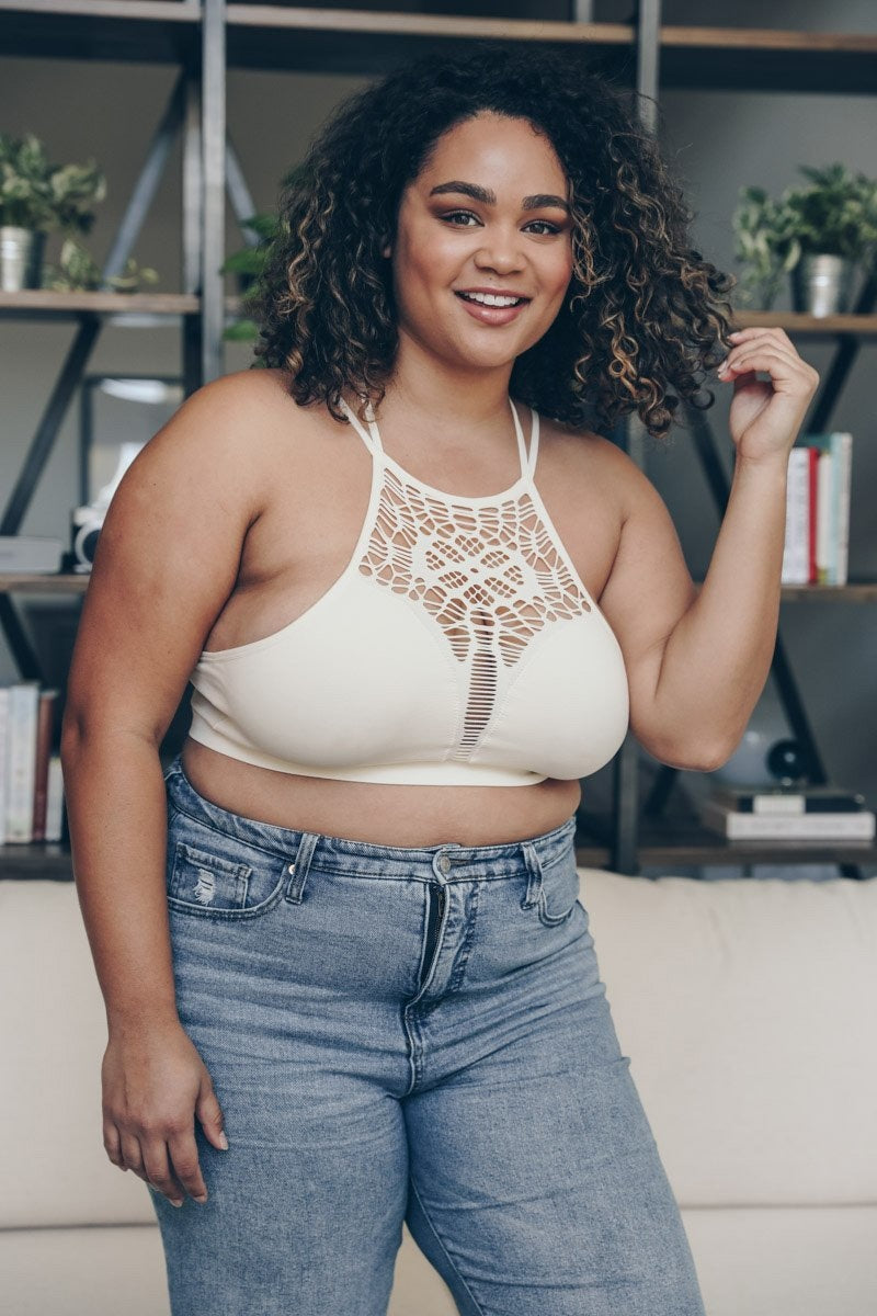 Plus Cutout Seamless Bralette - NeoKira Unlimited