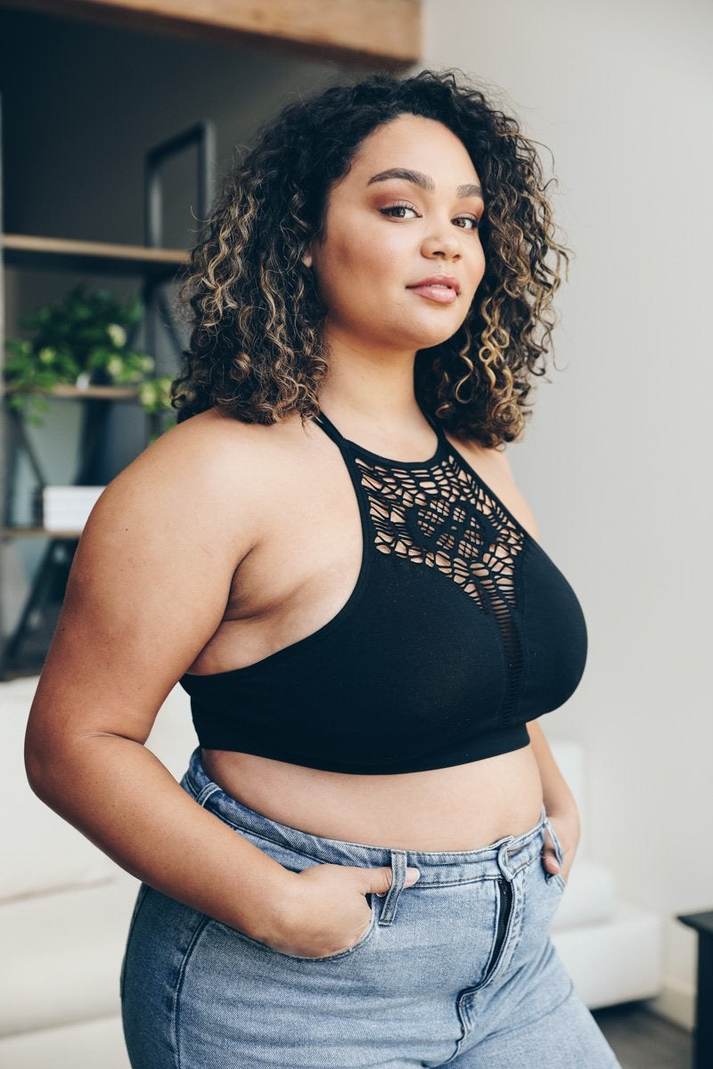 Plus Cutout Seamless Bralette - NeoKira Unlimited