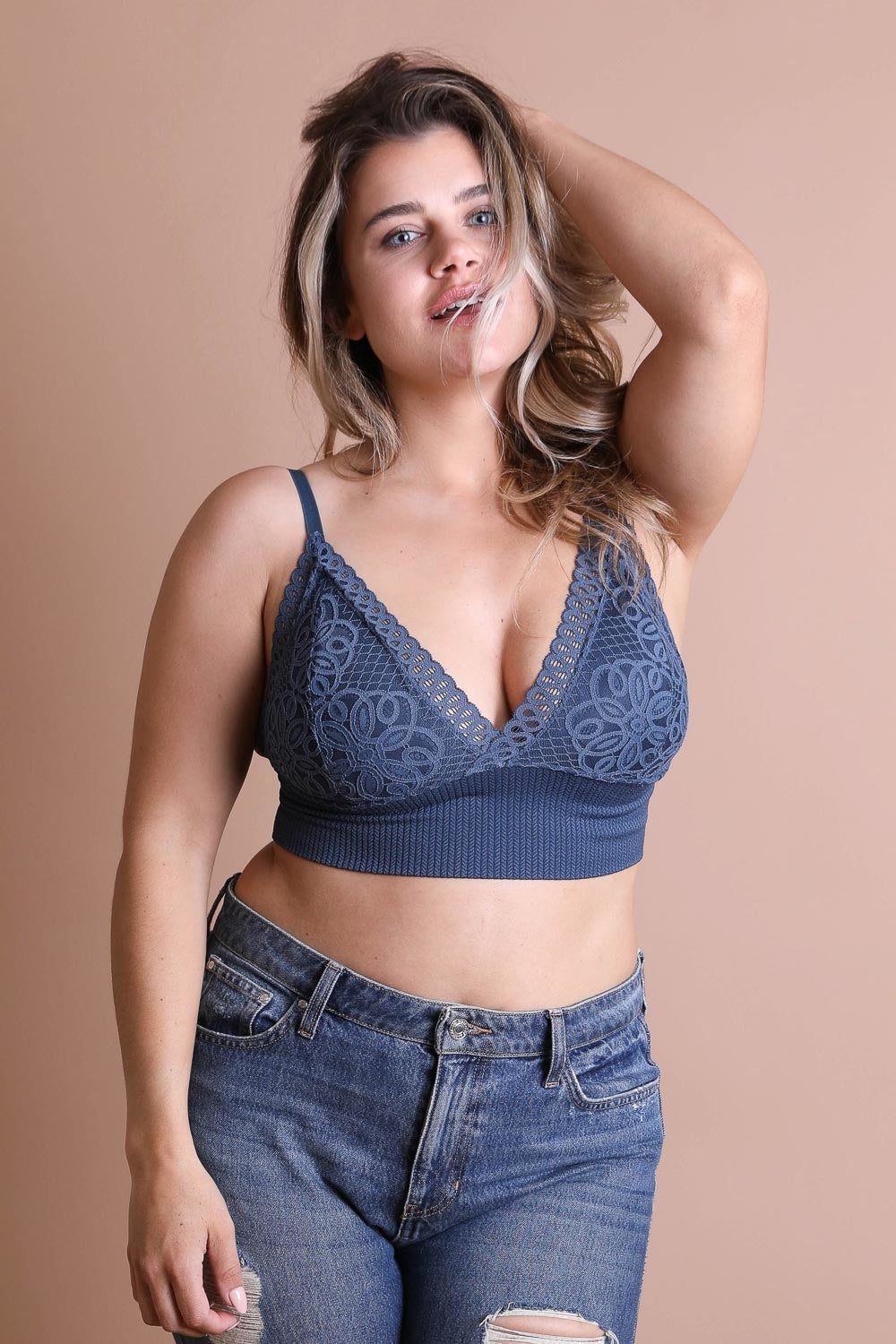 Waistband Loop Lace Brami Plus Size – Elegant Stretchy Lace Cami - NeoKira Unlimited
