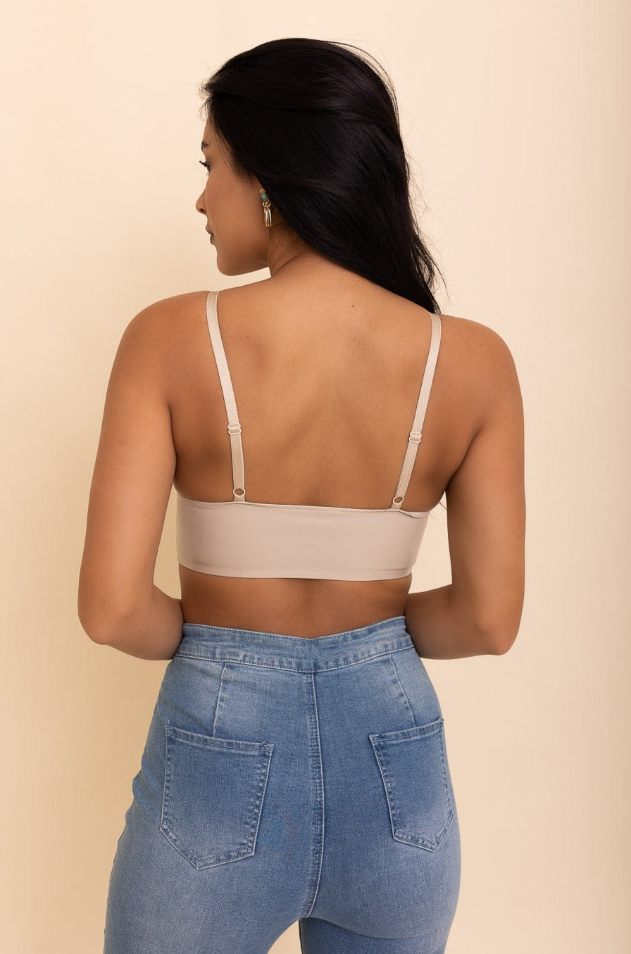 Posh Faux Leather Longline Bralette - NeoKira Unlimited