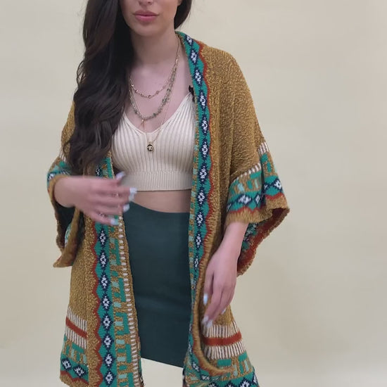 Kachina Style Tapestry Knit Ruana - NeoKira Unlimited