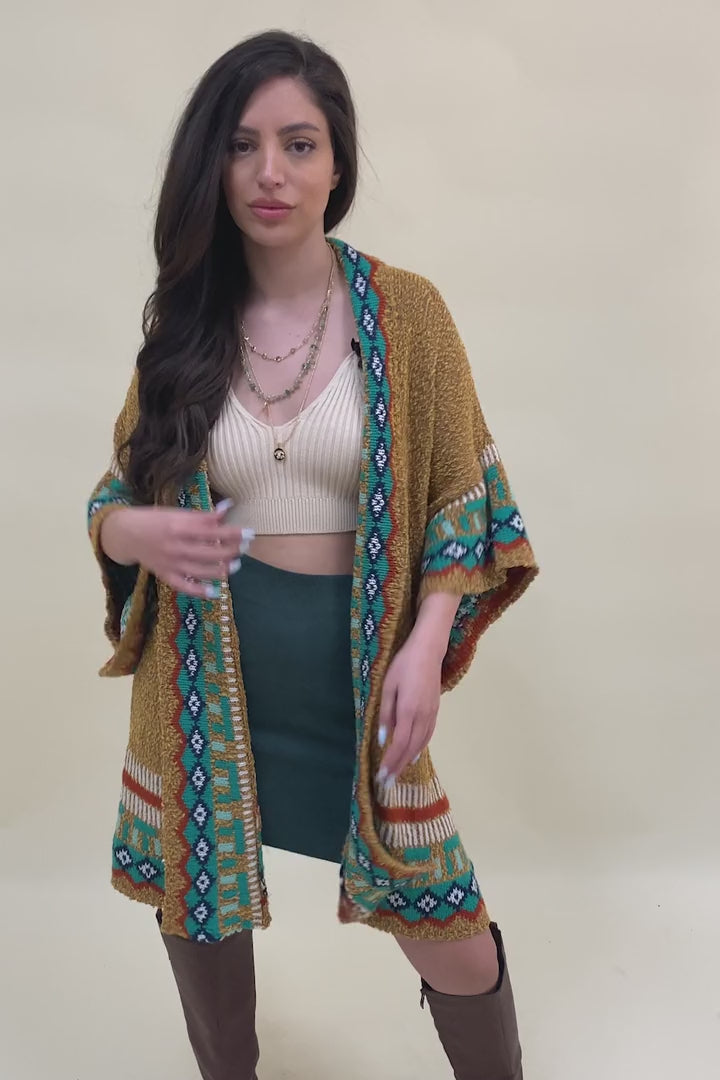 Kachina Style Tapestry Knit Ruana - NeoKira Unlimited