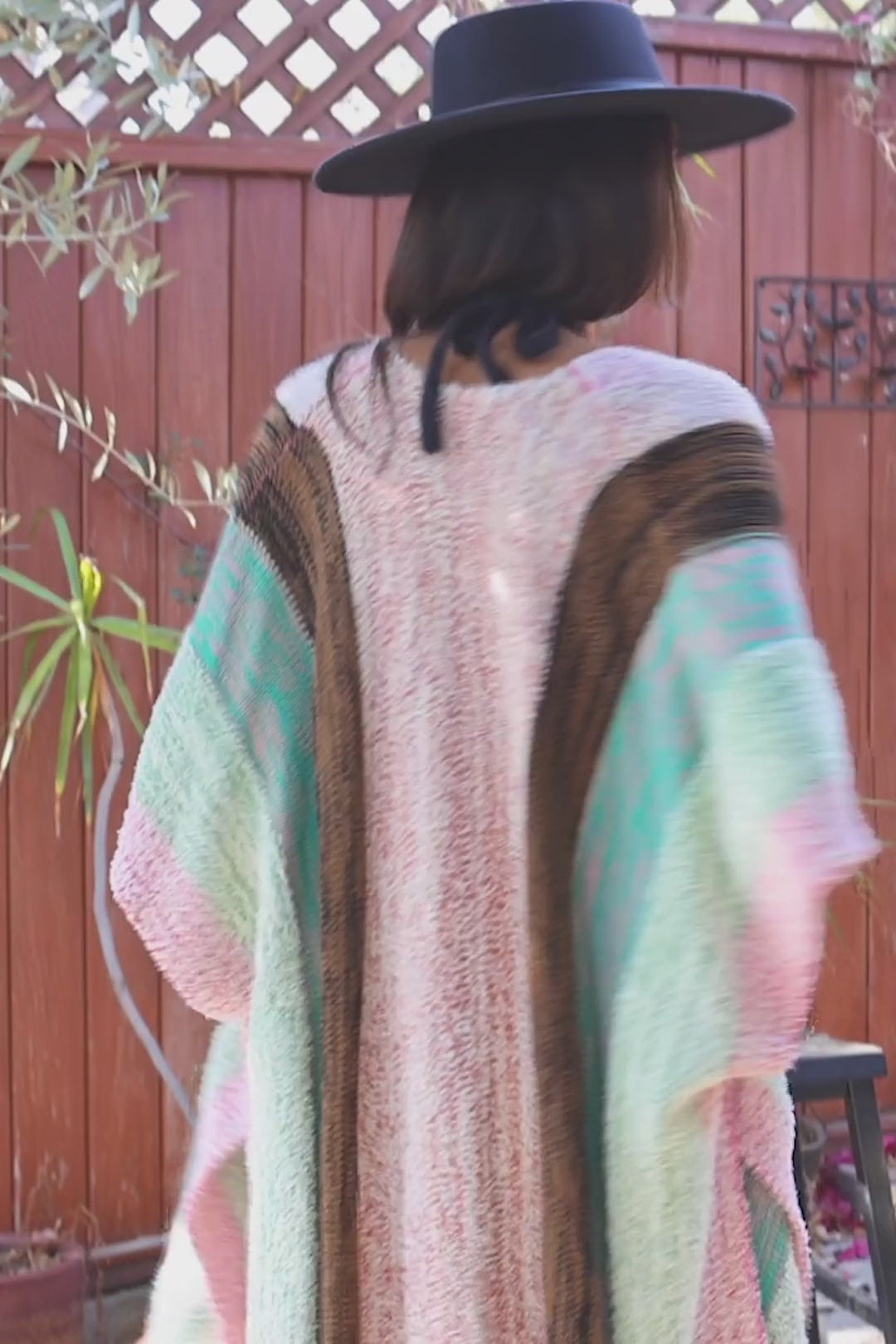 Multi-color Striped Tassel Poncho - NeoKira Unlimited
