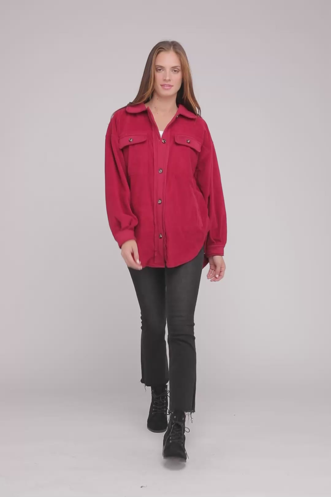 BiBi Fleece Buttoned Down Oversized Jacket - NeoKira Unlimited