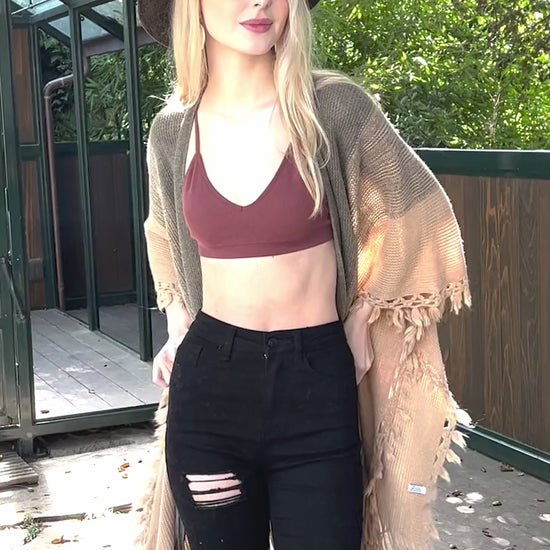 Multi Colored Ruana w/ Cinched Armholes - NeoKira Unlimited