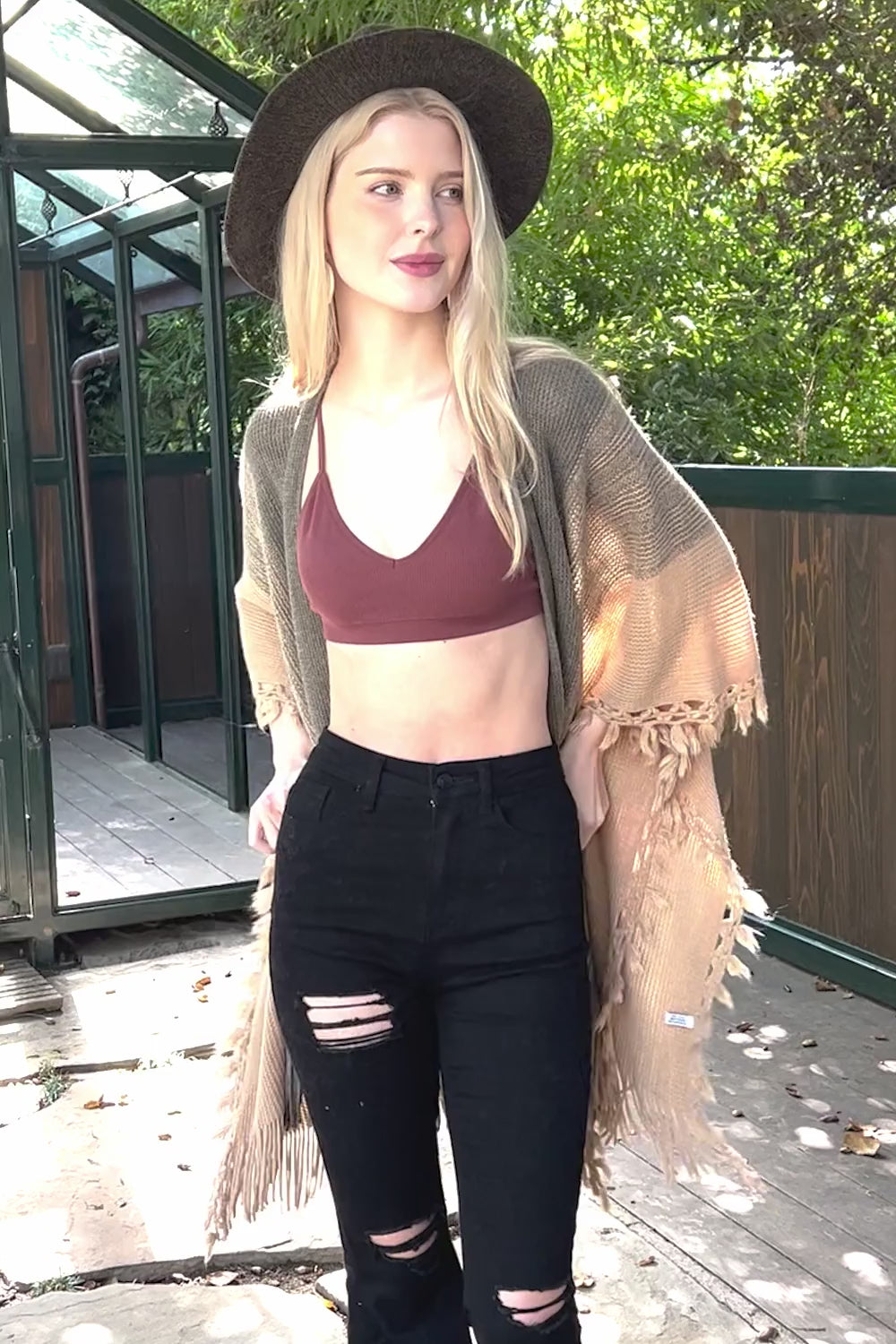 Multi Colored Ruana w/ Cinched Armholes - NeoKira Unlimited